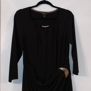 Black dress with gold detail